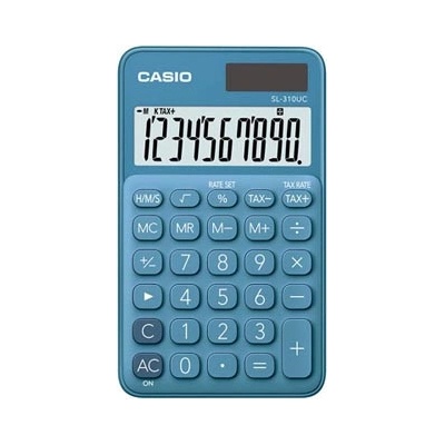 Casio SL 310 UC BU, modrá, desaťmiestna, duálne napájanie, DOPRADE