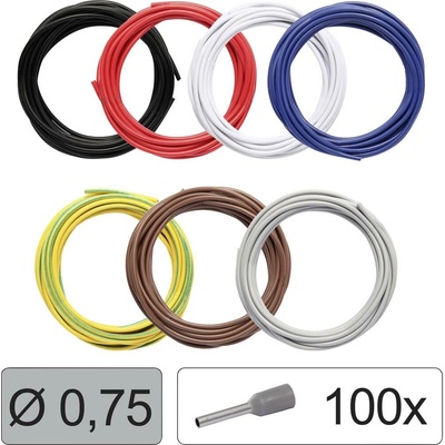 Quadrios 25CW114 jeden drôt, LiFY, 0.75 mm², čierna, červená, biela, modrá, žltozelená, hnedá, sivá, 1 sada