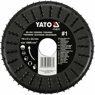 YATO Univerzálne rotačné rašple na frézovanie 118 mm