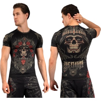 VENUM Рашгард Venum Santa Muerte 5.0 Short Sleeve Deep Black/Gold - XL