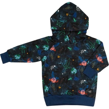 Esito dětská mikina s kapucí Universe modrá