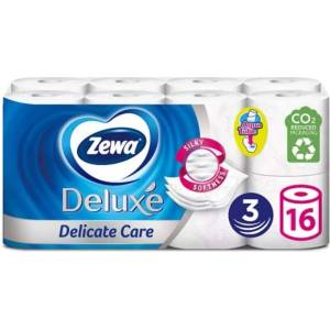Zewa Тоалетна хартия 3-слойна, малки ролки 100% целулоза 16 ролки/пак delicate care deluxe zewa (2130)