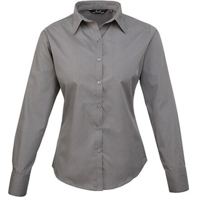 Premier Workwear Dámska košeľa s dlhým rukávom PR300 Dark Grey