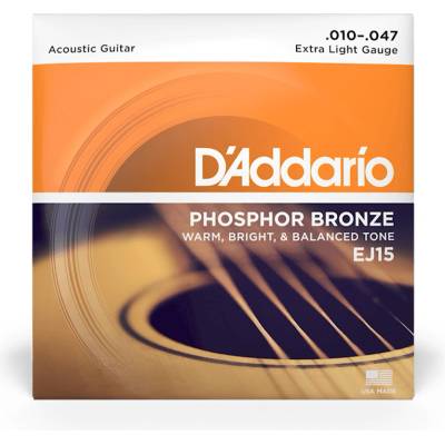 D'ADDARIO Струни за акустична китара D'Addario EJ15 Extra light . 010-. 047