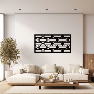 dřevo života Dřevěný dekorační panel LINES Rozměry (cm): 40x80, Zvolte barvu dekoru: Černá