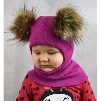 Detská kukla s dvoma brmbolcami fuksia