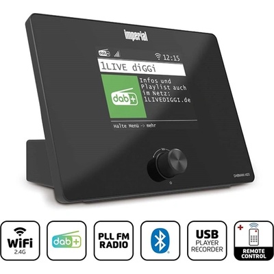 Imperial DABMANI420BK компактно хибридно радио (интернет, DAB+, FM Hi-Fi тунер) с Bluetooth (DABMANI420BK)