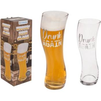 Image 1 of ШантавоЕ Извита чаша за бира с надпис Drunk Again