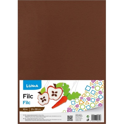 Filc Luma A4, hnědý 10ks