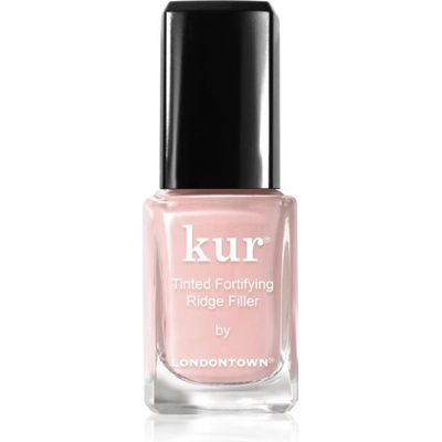 LONDONTOWN Kur Tinted Fortifying Ridge Filler vyhlazující podkladový lak na nehty pro suché a křehké nehty odstín Petal Pink 12 ml