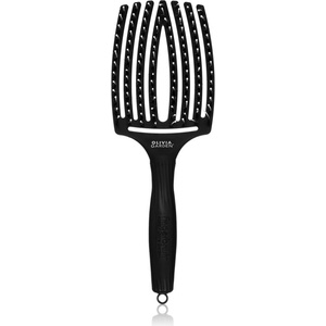 Olivia Garden Fingerbrush Combo голяма плоска четка с влакна от найлон и глиган Large
