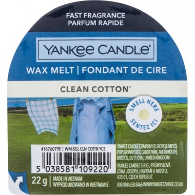 Yankee Candle vonný vosk do aroma lampy Clean Cotton 22 g