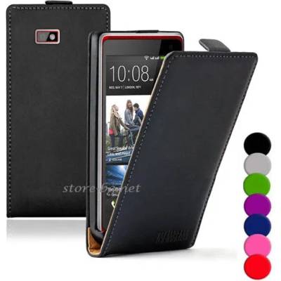 HTC Desire 600 Флип2 Кожен Калъф + Протектор