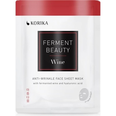 Korika FermentBeauty Anti-wrinkle Face Sheet Mask with Fermented Wine and Hyaluronic Acid plátenná maska proti vráskam s fermentovaným hroznom a kyselinou hyalurónovou 20 g