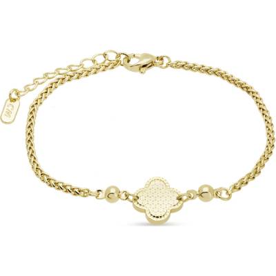 Biju Pozlacený náramek s čtyřlístkem a kuličkami 3000 2003000