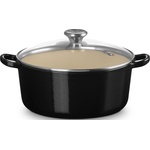 Le Creuset Тава за печене Tradition Collection със стъклен капак 24 см черен мат (27001241402423)
