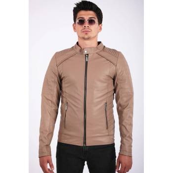 Base Мъжко кожено яке - Бежово 2021083111 (311757_Бежов)