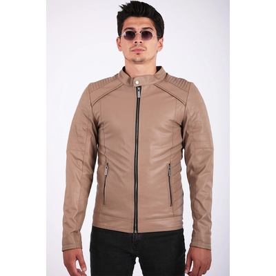Base Мъжко кожено яке - Бежово 2021083111 (311757_Бежов)