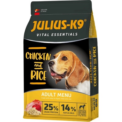Julius K-9 High Premium Vital Essentials Adult hydina a ryža 12 kg