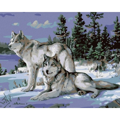 zuty Malování podle čísel Vlci II 100 x 80 cm vypnuté plátno na rám
