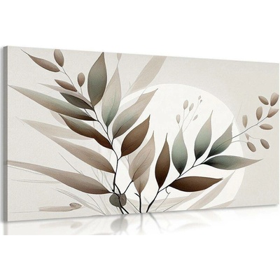Obraz minimalistické listy v boho designu - 120x80