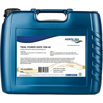 North Sea Lubricants tidal power sxpd 15w-40 dpf 20l