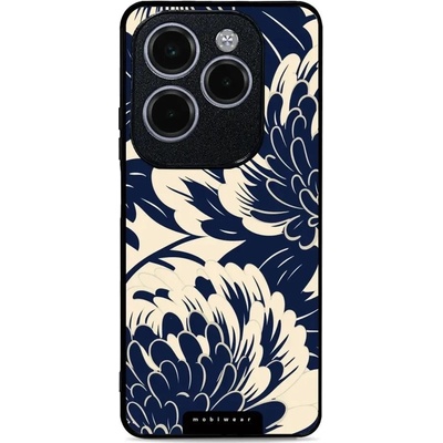 Mobiwear Glossy Infinix HOT 40 Pro GA40G Modré a béžové květy
