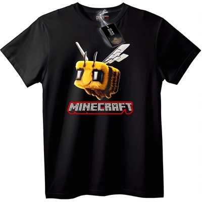NOONEBRAND Тениска Пчела от Minecraft - S, Black