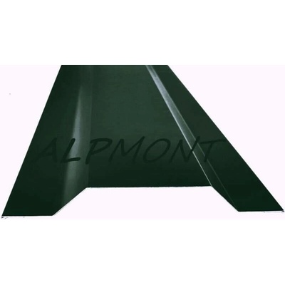 Krycí lišta přítlačná kosá r.š.250mm pozink lakovaný RAL 6020 zelená chromová dl.2m