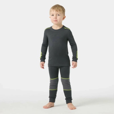 Helly Hansen detský set termobielizne z merino vlny s technológiou LIFA Thunder Gre