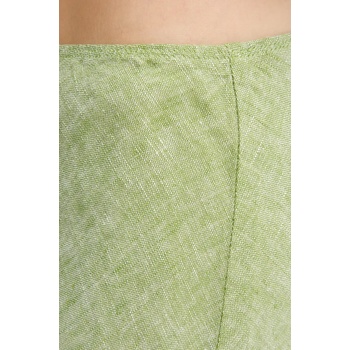 Samsoe Samsoe Ленена пола Samsoe Samsoe SAAGNETA в зелено среднодълга със стандартна кройка F24200182 (F24200182)