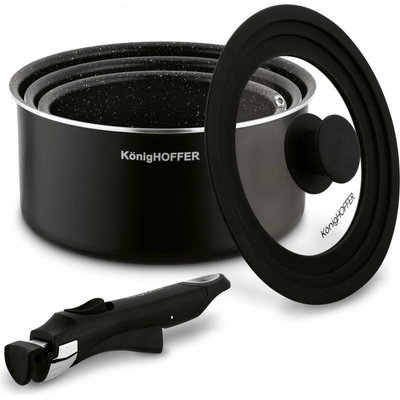 Sada hrnců s odnímatelnou rukojetí Konighoffer Spinel Black 5 ks – Hledejceny.cz