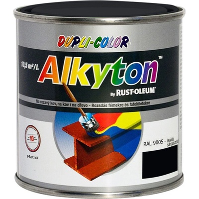 Alkyton Mat, samozákladová barva na rez, Ral 9005 černá, 250 ml