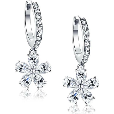 Elanis Jewel Dámské květinové náušnice La Diamantina Crystal Flower se zirkony EJ00643