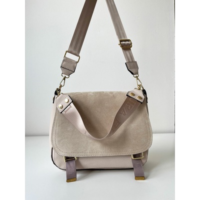 Laura Biaggi Béžová crossbody praktická kabelka do práce