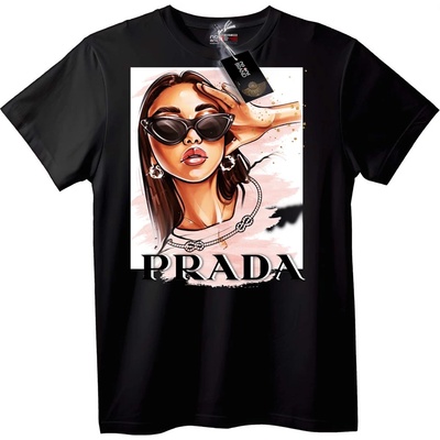 NOONEBRAND Тениска Prada Изкуство за Жени - 4XL, White