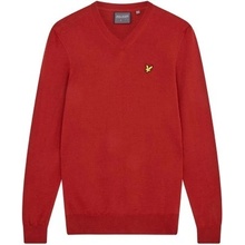 Lyle and Scott V Neck Merino pánsky golfový sveter červená