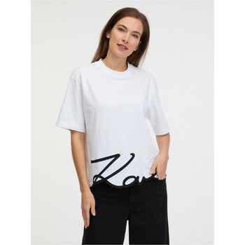 KARL LAGERFELD KARL SIGNATURE HEM T-SHIRT bílá