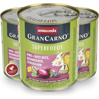 Animonda Gran Carno Superfoods Adult hovädzie čv. repa černice púpava 800 g