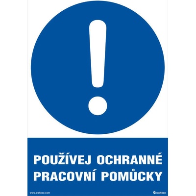 Walteco Používaj ochranné pracovné pomôcky 210x297mm, formát A4, samolepka Množstvo: 1 ks , 20019