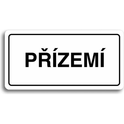 Accept Piktogram "PŘÍZEMÍ" (160 × 80 mm) (bílá tabulka - černý tisk)