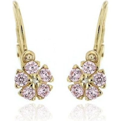 Zlatnictví U Kostela dětské náušnice růžové kytičky 440R