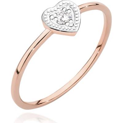 Blink Blink Prsteň SRDCE s diamantom 1343RDB