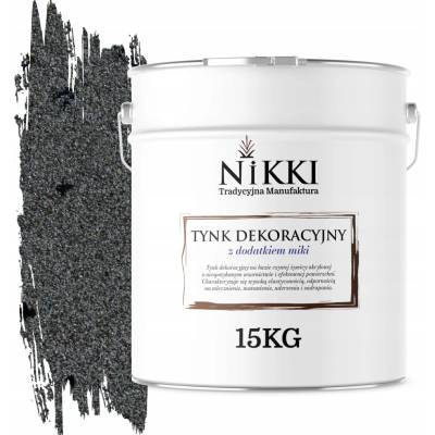 NIKKI Tradycyjna Manufaktura DEKORATIVNÍ OMÍTKA VNITŘNÍ VENKOVNÍ 15KG TMAVĚ ŠEDÁ S ČERNOU MIKOU D913