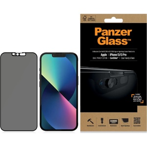 Panzer Стъклен протектор PanzerGlass за Apple iPhone 13 / 13 Pro CamSlider, Privacy, CaseFriendly, Antibacterial - Черен