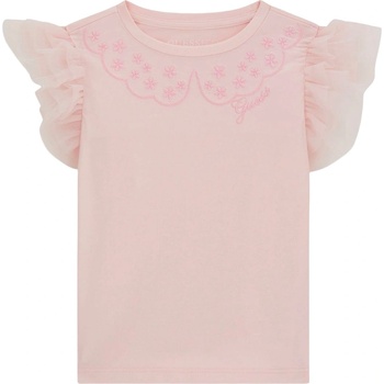 Guess Тениска с къс ръкав Guess - С бродерия и къдрички, 18 м (20261-K6RI25-K6YW4-G62O-18M)