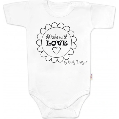Body krátký rukáv Made with love Baby Nellys bílé