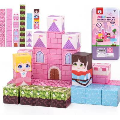 MalPlay Magnetické stavebnice pre deti zámok princeznej 38 dielikov mini 2 cm