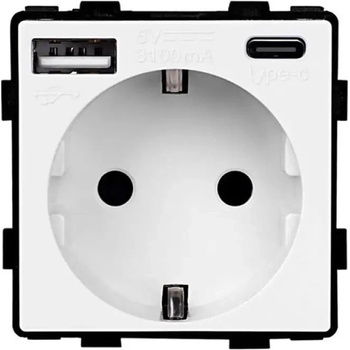 Luxon КОНТАКТ С usb-a+c И ДЕТСКА ЗАЩИТА МЕХАНИЗЪМ БЯЛ luxon (737494801355)