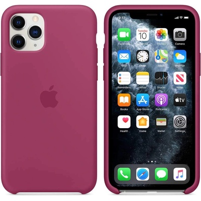 Apple Silicone Case - оригинален силиконов кейс за iPhone 11 Pro Max (светлочервен)